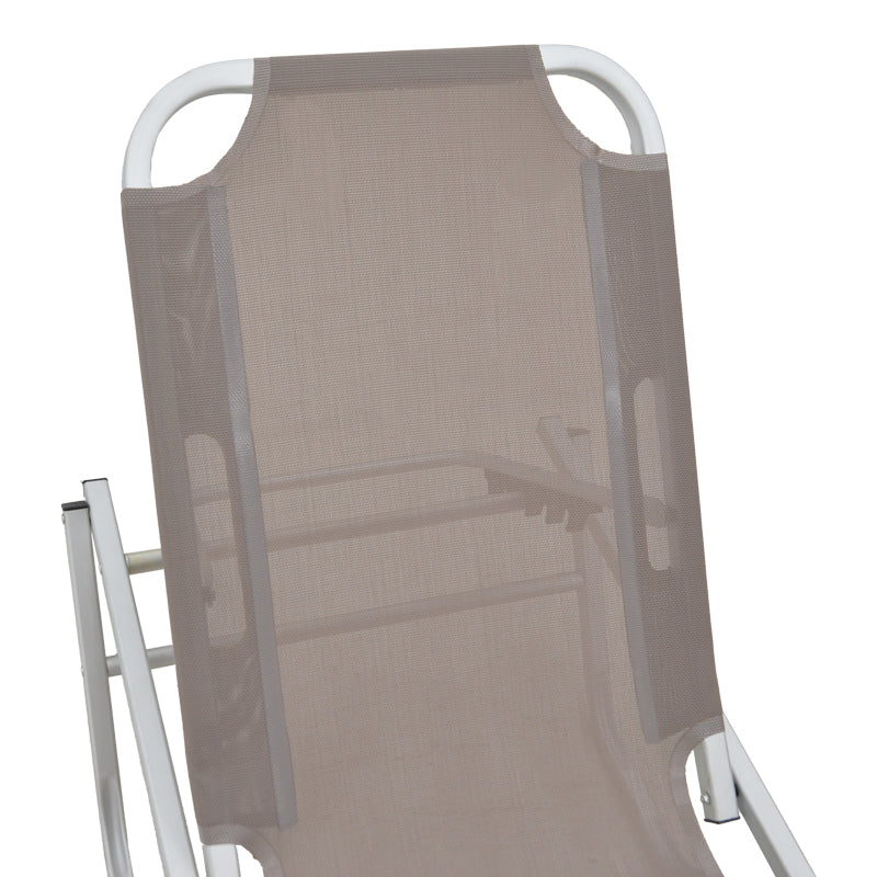 Sezlong Dessie pliabil aluminiu plasa 56x188x30 cm - Crem