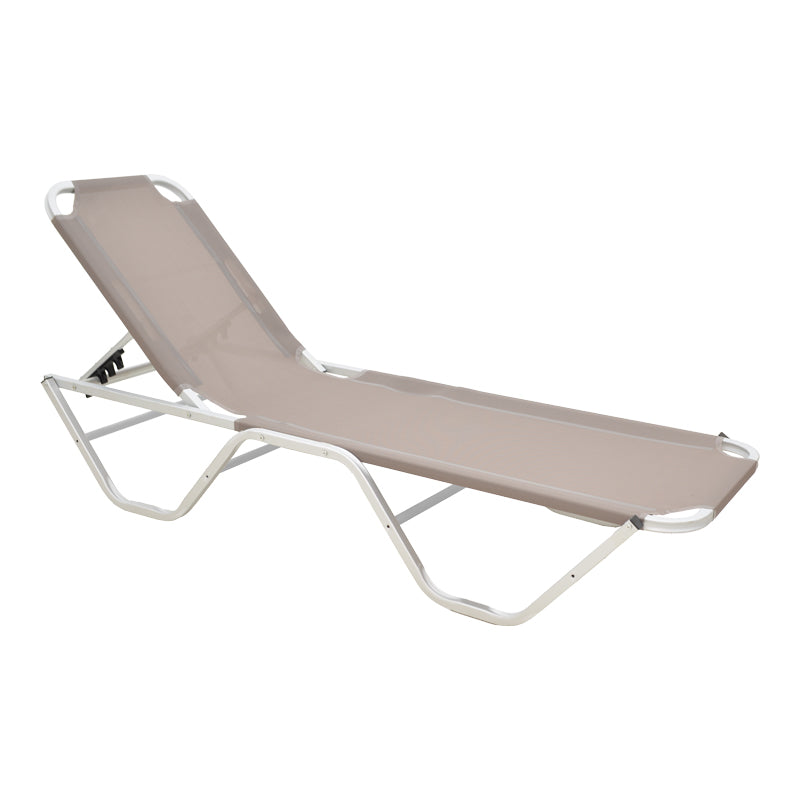 Sezlong Dessie pliabil aluminiu plasa 56x188x30 cm - Crem