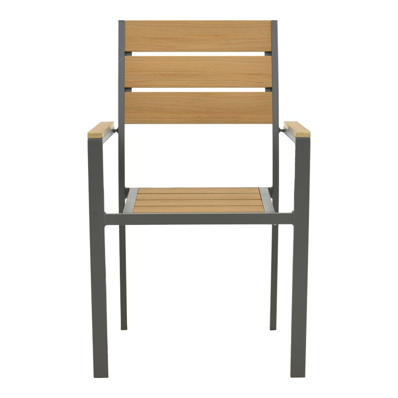Scaun de exterior stivuibil Breze, Natural-Antracit, 57.5x60x88 cm