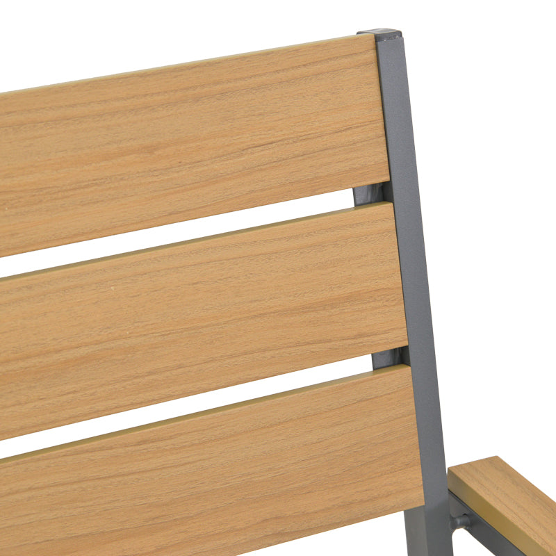 Scaun de exterior stivuibil Breze, Natural-Antracit, 57.5x60x88 cm
