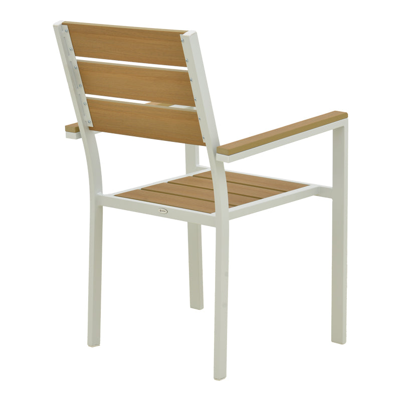 Scaun de exterior stivuibil Breze, Natural-Alb, 57.5x60x88 cm
