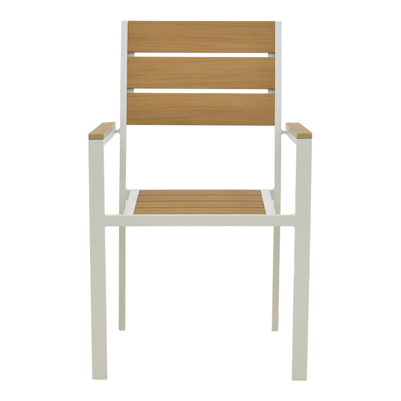 Scaun de exterior stivuibil Breze, Natural-Alb, 57.5x60x88 cm