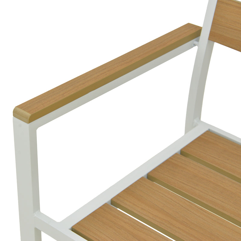 Scaun de exterior stivuibil Breze, Natural-Alb, 57.5x60x88 cm