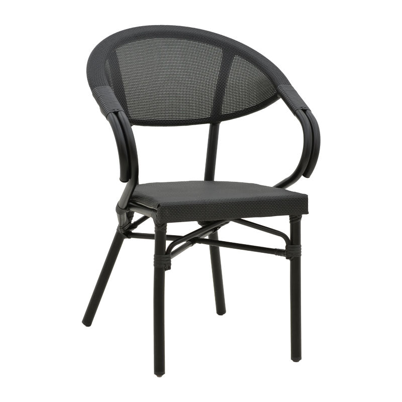 Scaun de gradina Isaia Gri - Negru 57x57x83 cm - Negru