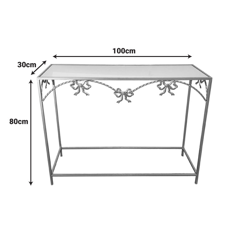 Masa Consolă Frensia, metal Aurit, 100x30x80 cm