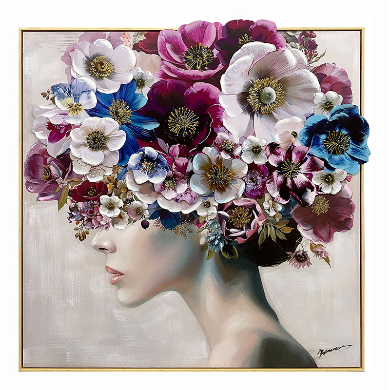 Tablou decorativ pe pânza cu efect 3D Inart Mavare, Modern, Lemn/Pânza, 100x3.5x100cm.