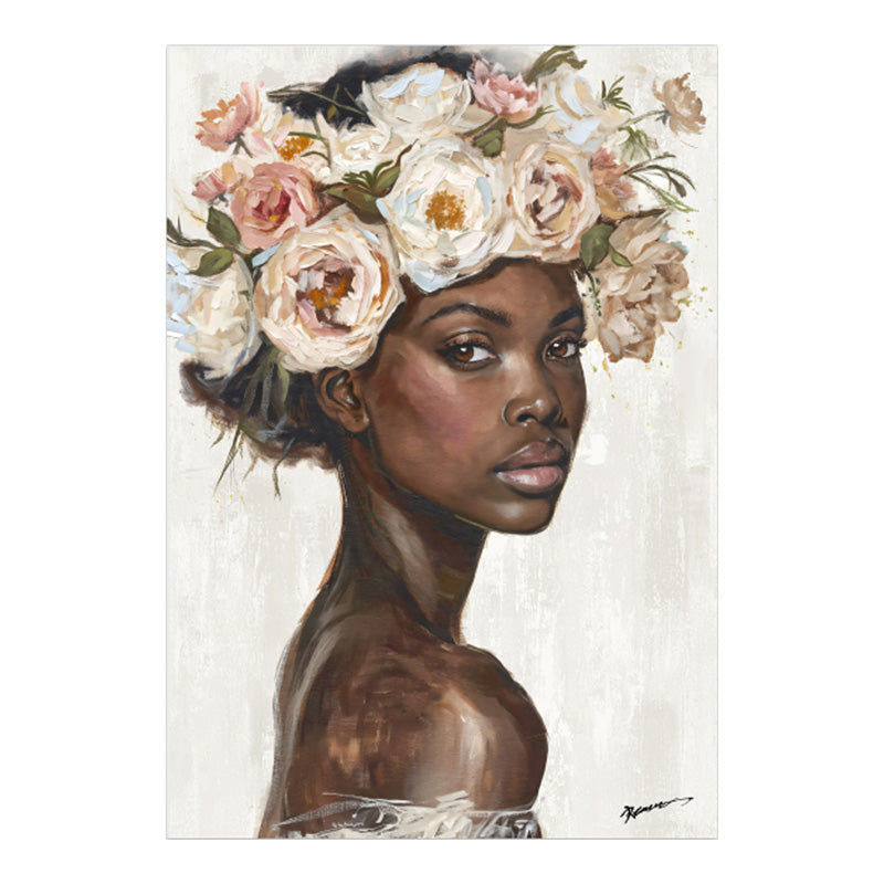 Tablou pe pânza cu model floral Inart Fleri, Modern, Material textil, 70x3.5x100cm