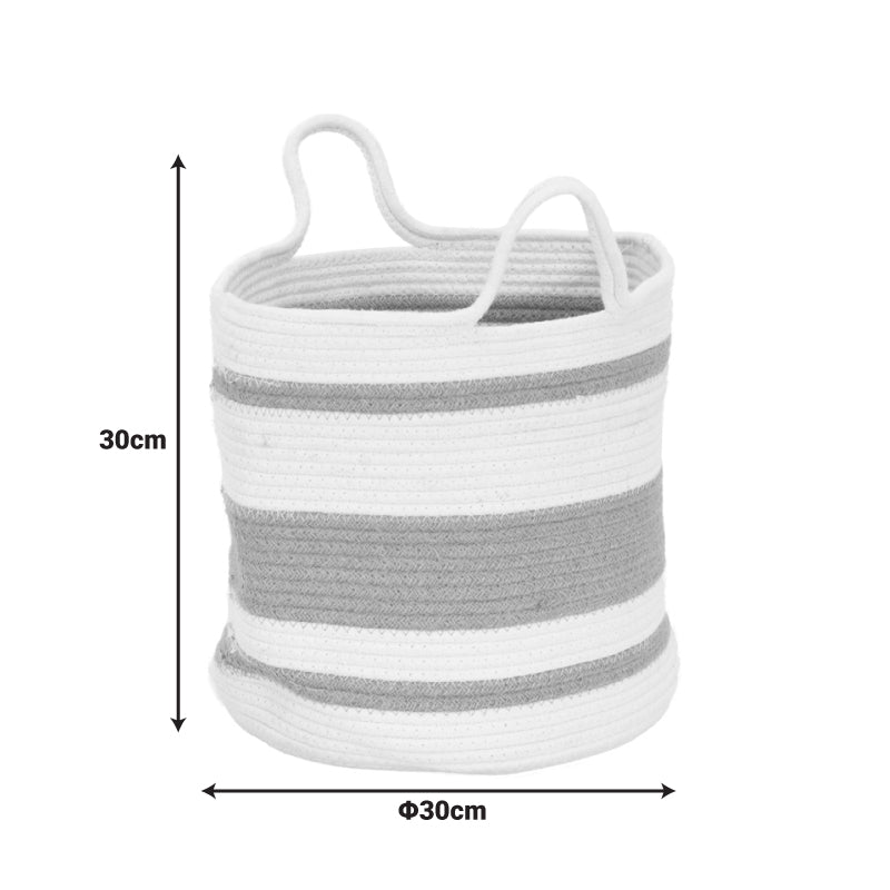 Coș decorativ cu functie de depozitare Horma, bumbac-juta, 30x30 cm, Nuante bej-maro