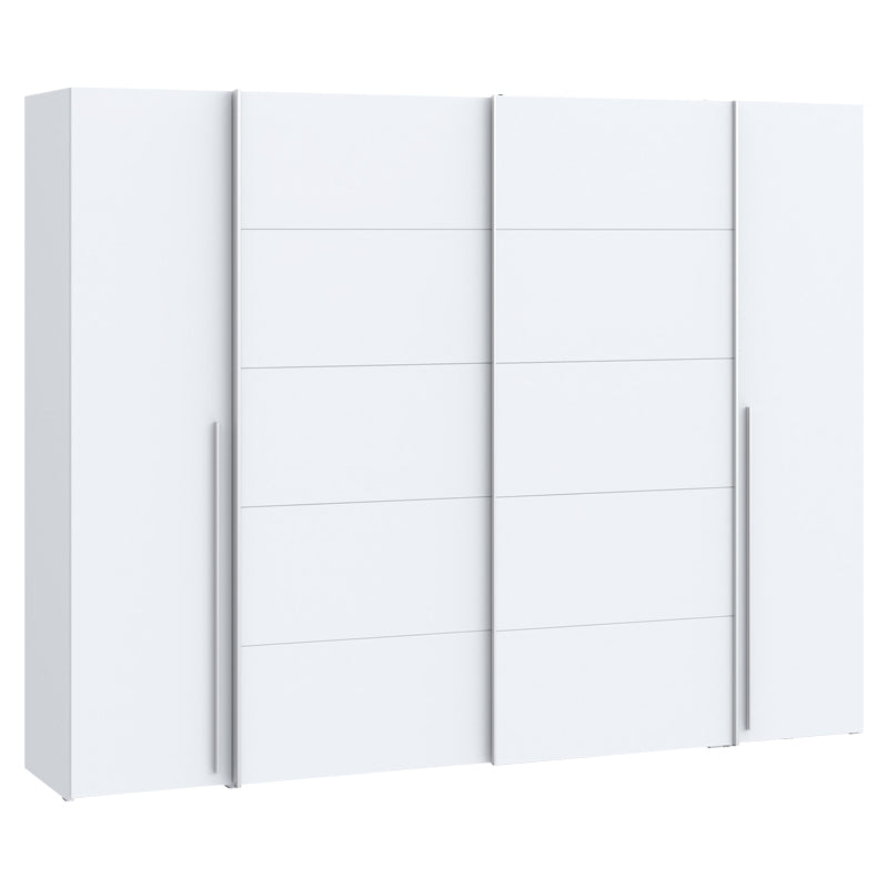 Dulap cu 4 usi Verzo MDF , stejar-alb 270x61x210 cm - Alb