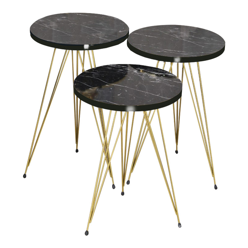 BLACK MARBLE- GOLD LEGS