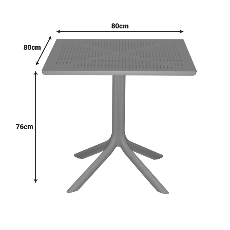 Masă perforată Groovy Pakoworld, Modern, Polipropilenă, Cappuccino, 80x80x74cm