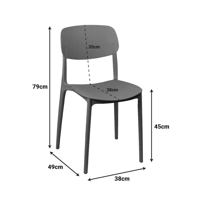 Scaun de exterior Stackable, Alb, 38x49x79 cm