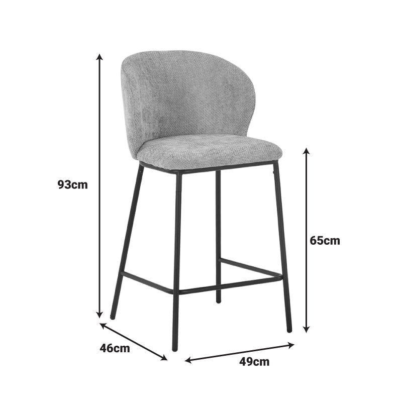 Scaun de bar Karg gri, 49x46x93 cm