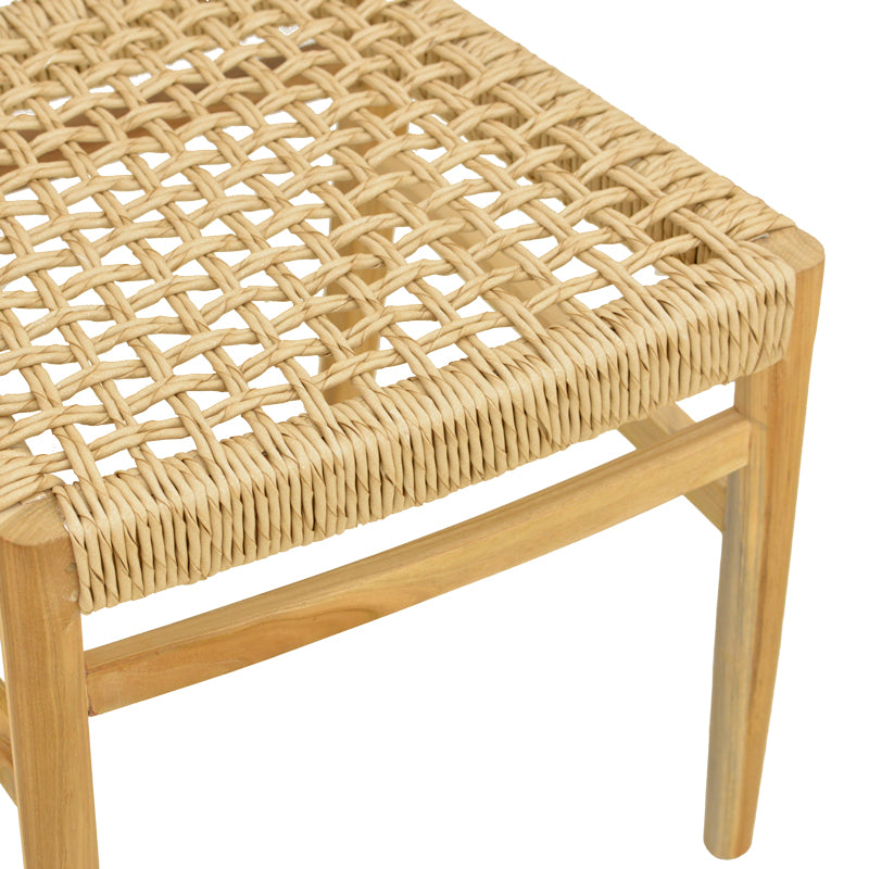 Scaun Tuga, lemn teak, împletitură PE, 50x58x86 cm