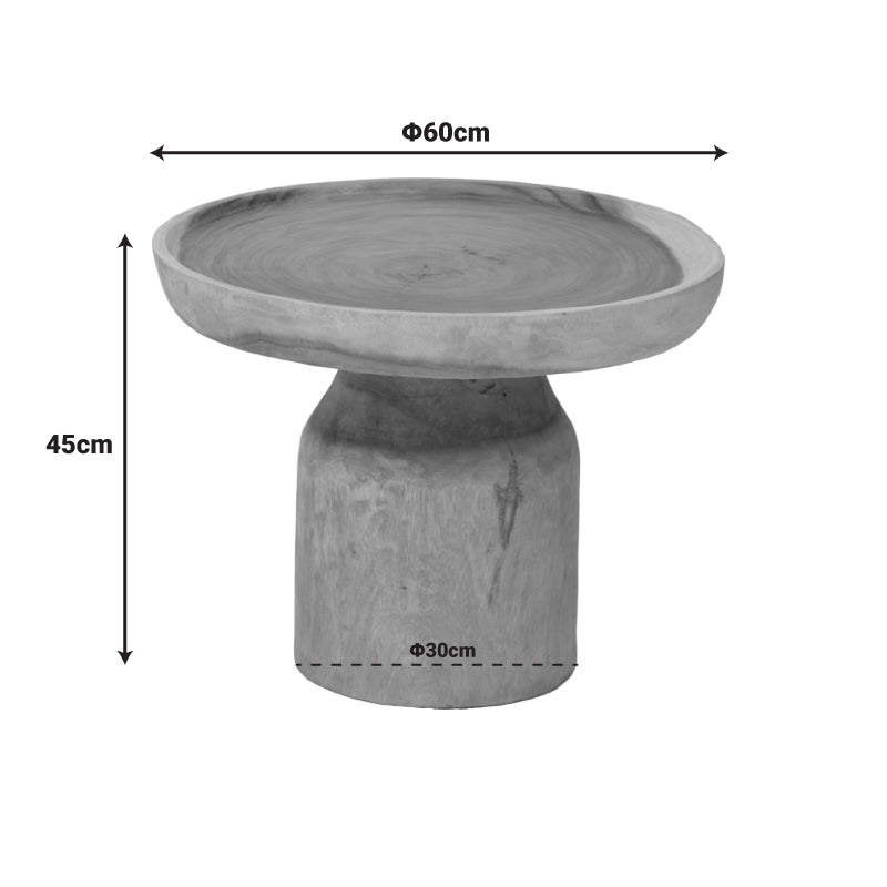 Măsuță de cafea Tobola din lemn Suar, Natural Ø60x45cm