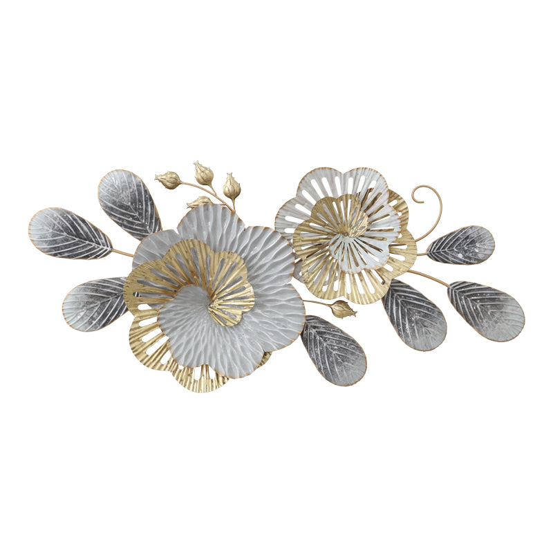 Decoratiune de perete din metal Barney, Auriu, 85x39x5 cm
