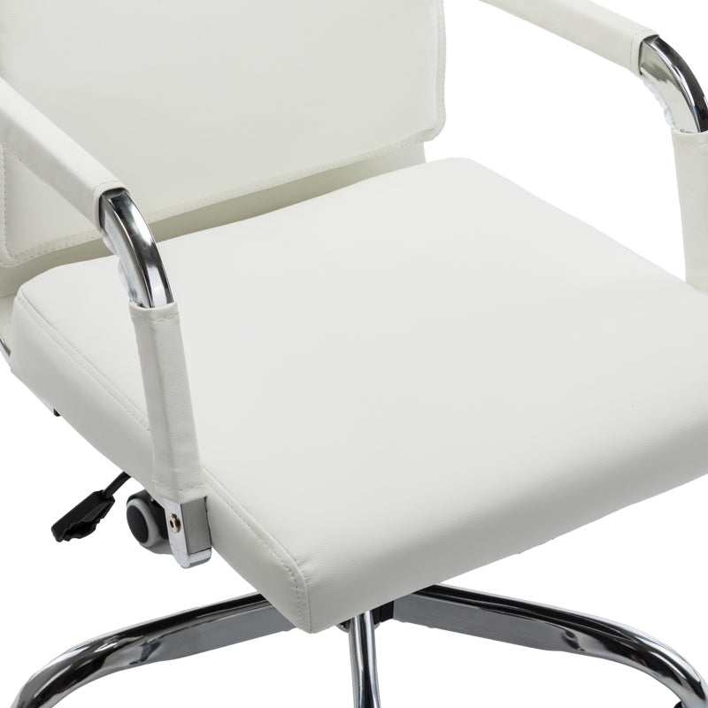 Scaun de birou managerial cu funcție ajustabilă Mavel, 55x62x100-110 cm, Albă