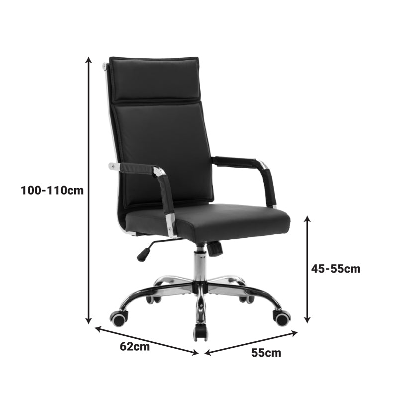 Scaun de birou managerial cu funcție ajustabilă Mavel, 55x62x100-110 cm, Albă