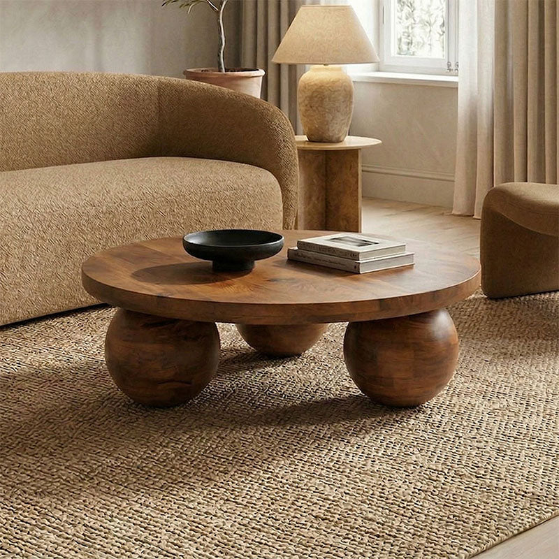 Masă de cafea din lemn masiv de mango cu funcție decorativă, Fedena , Stil Modern, Lemn de Mango, 90x30cm.