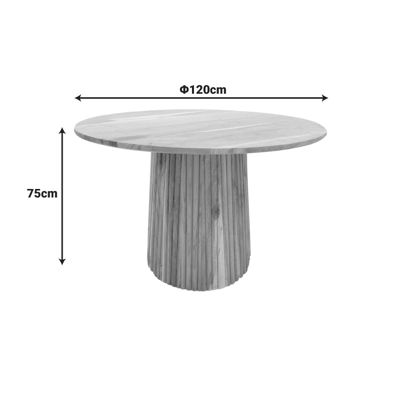 Masa rotunda din lemn masiv de acacia Tully, Lemn de Acacia, D120x75 cm