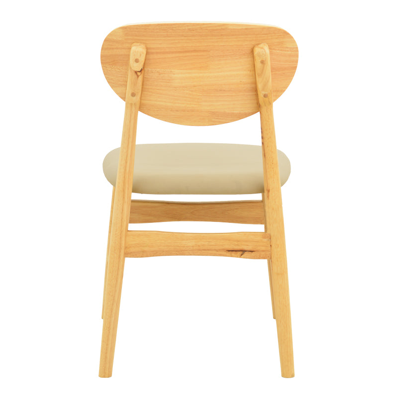 Scaun cu design contemporan Cardith, Lemn Rubberwood și Plywood Bej, 48x51x78 cm