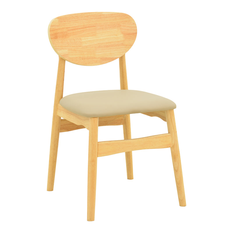 Scaun cu design contemporan Cardith, Lemn Rubberwood și Plywood Bej, 48x51x78 cm