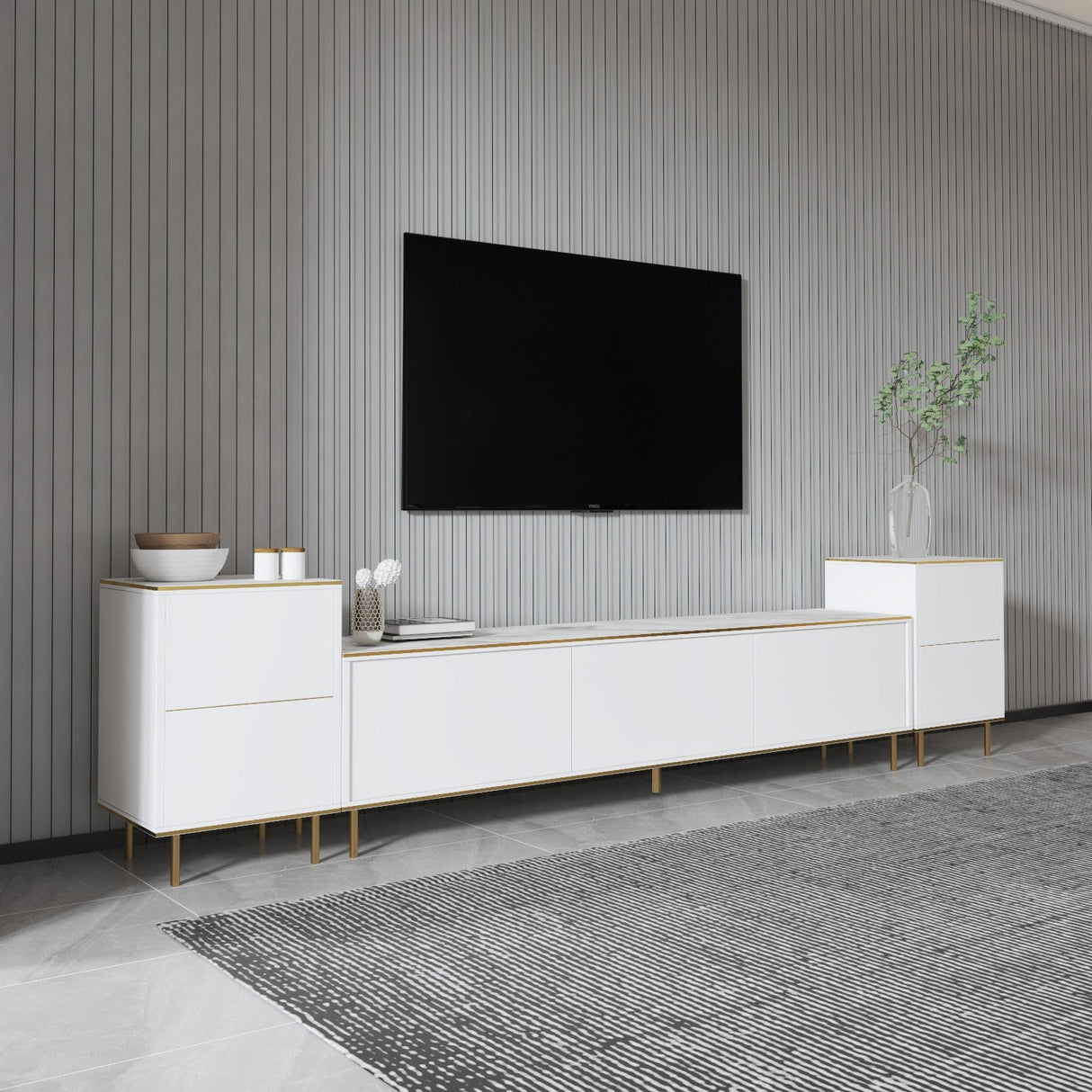 Mobila Imag, Marmura, Alb, 260x60x35 cm - Marmura