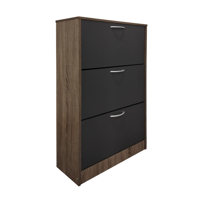 Suport pantofi cu functie depozitare Savaz, lemn stejar-antracit, 60x24x114 cm