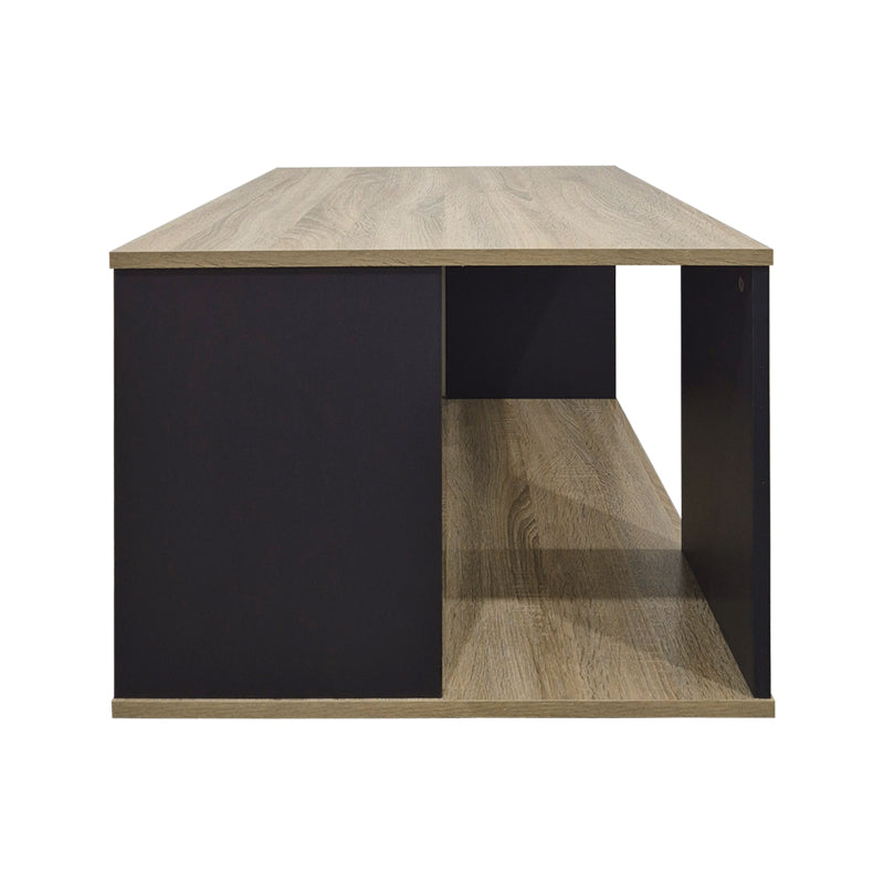 Masă de cafea cu design modern , Stil Sonoma-Antracit, Lemn și Metal, 90x90x44.5cm