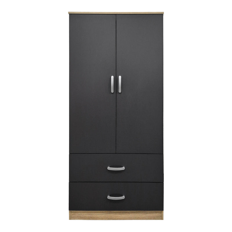 Dulap de haine Double-leaf wardrobe cu 2 drawers Alvia sonoma-antracit 80x51.5x180cm