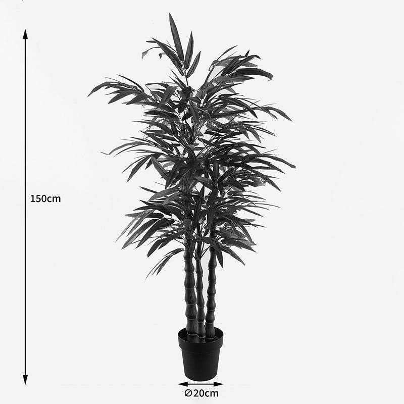 Plantă decorativă în ghiveci cu bambus Arti, verde, 70x150 cm