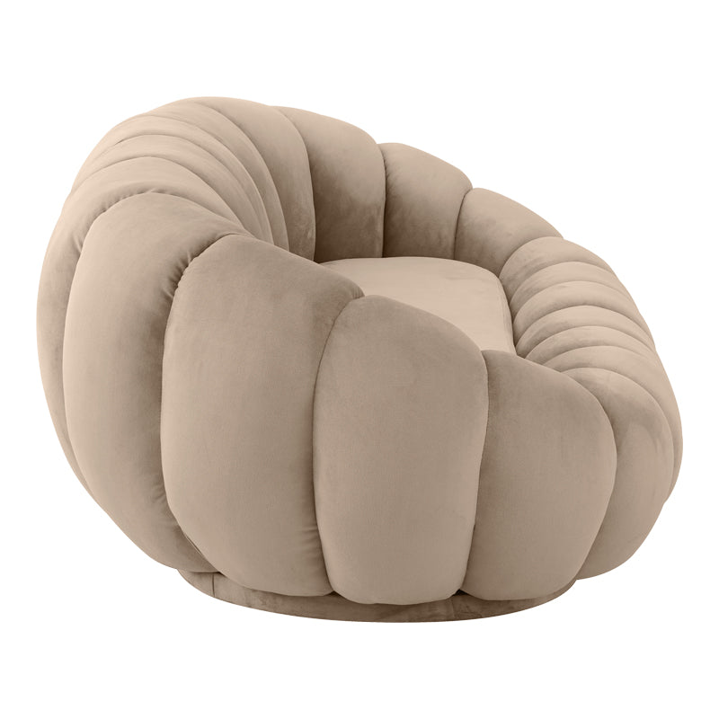 Canapea Embrace cu funcție, Catifea, 180x105x65 cm, Bej