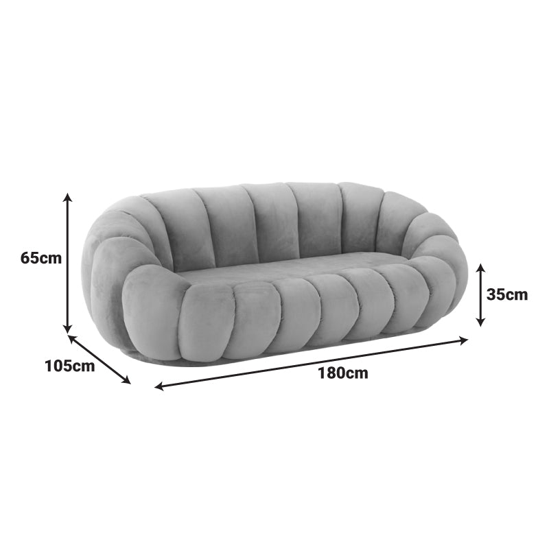 Canapea Embrace cu funcție, Catifea, 180x105x65 cm, Bej