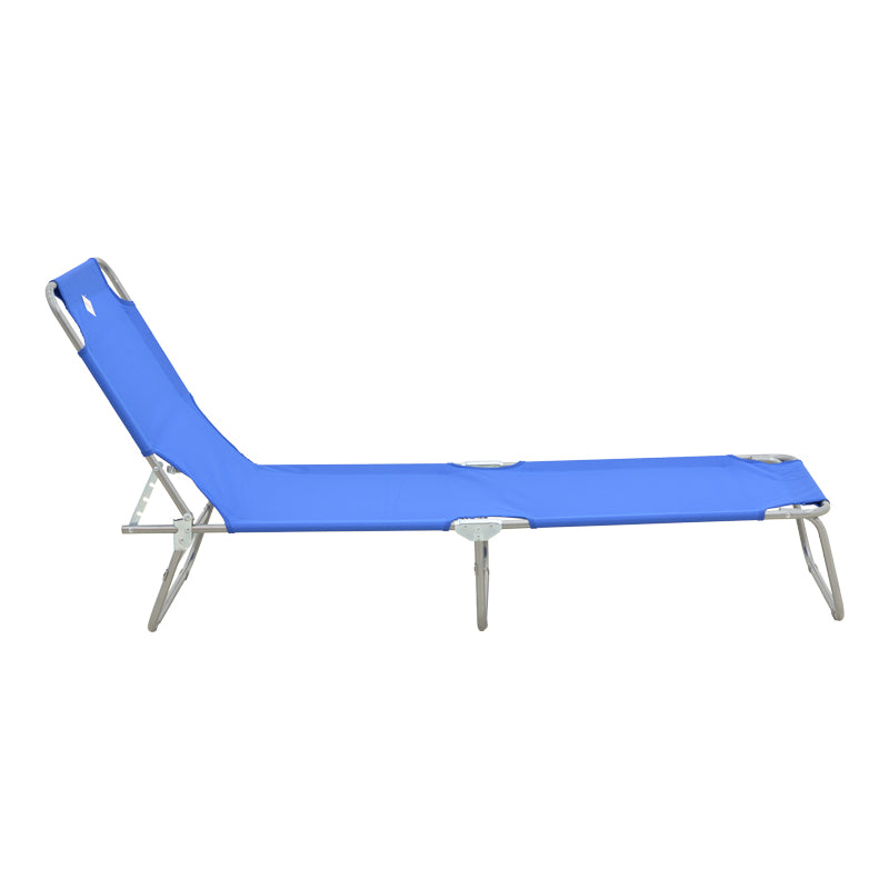 Șezlong Pasein, Silver-Blue, 55x185x24 cm
