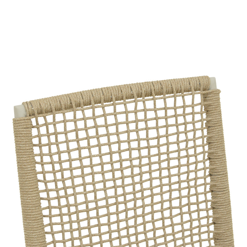 Scaun de exterior Weave stivuibil, Bej-Natural, aluminiu si ratan PE, 57x63x86 cm