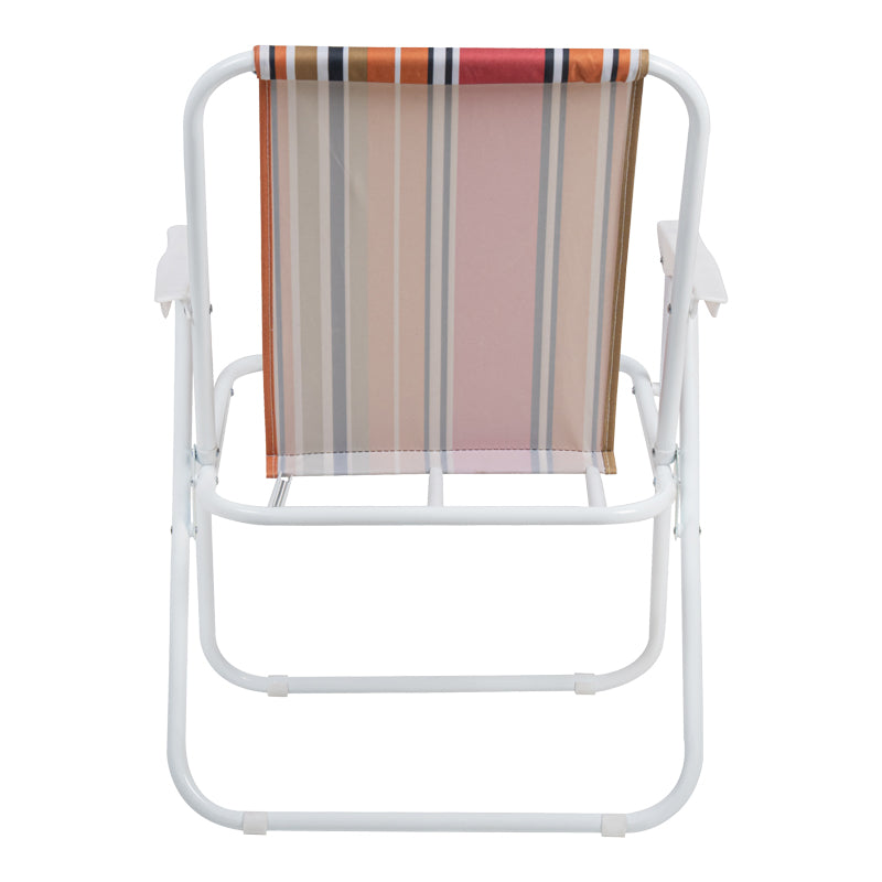 Scaun camping de plajă Jette, cu dungi roz alb, 53x56x73 cm