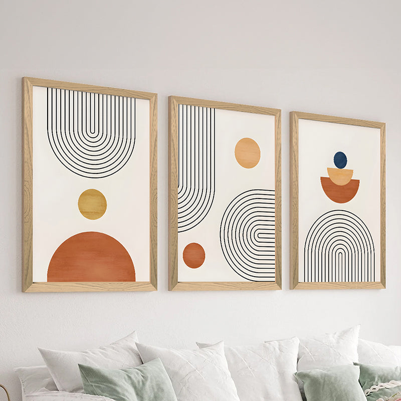 Tablou de canvas Wall art în frame Symmetry triptyque cu digital print 33x0.3x48cm, Multicolor
