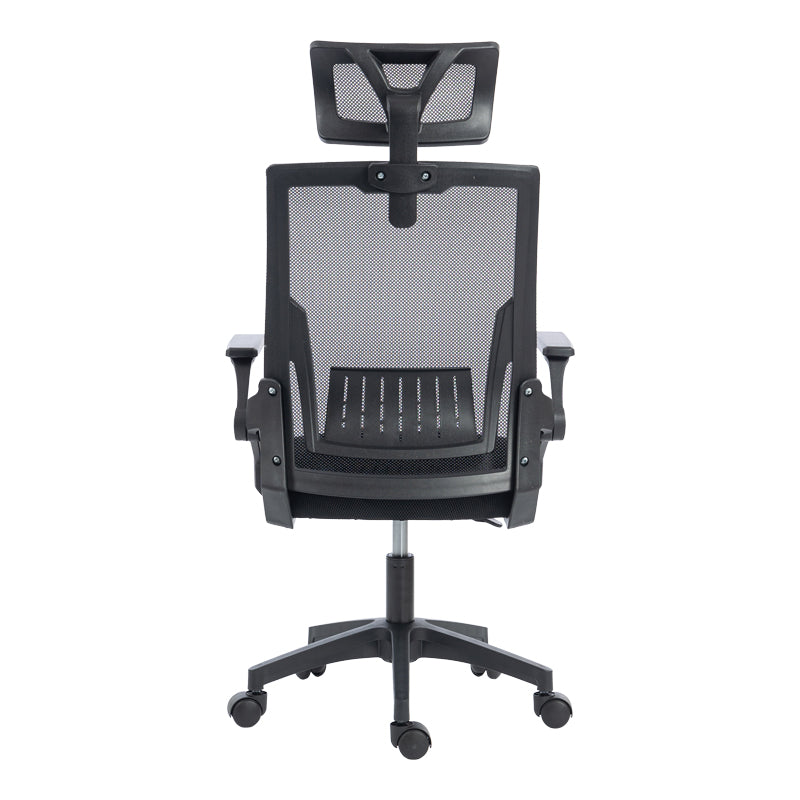 Scaun de birou Plymot, 48x58x112-122 cm - Negru