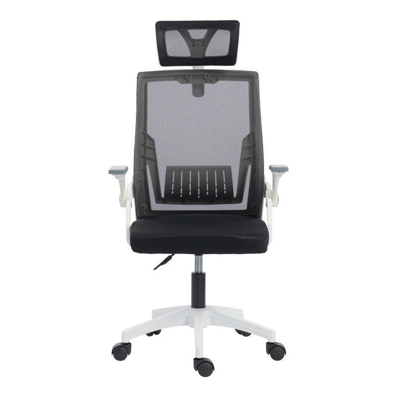 Scaun de birou Plymot, 48x58x112-122 cm - Alb