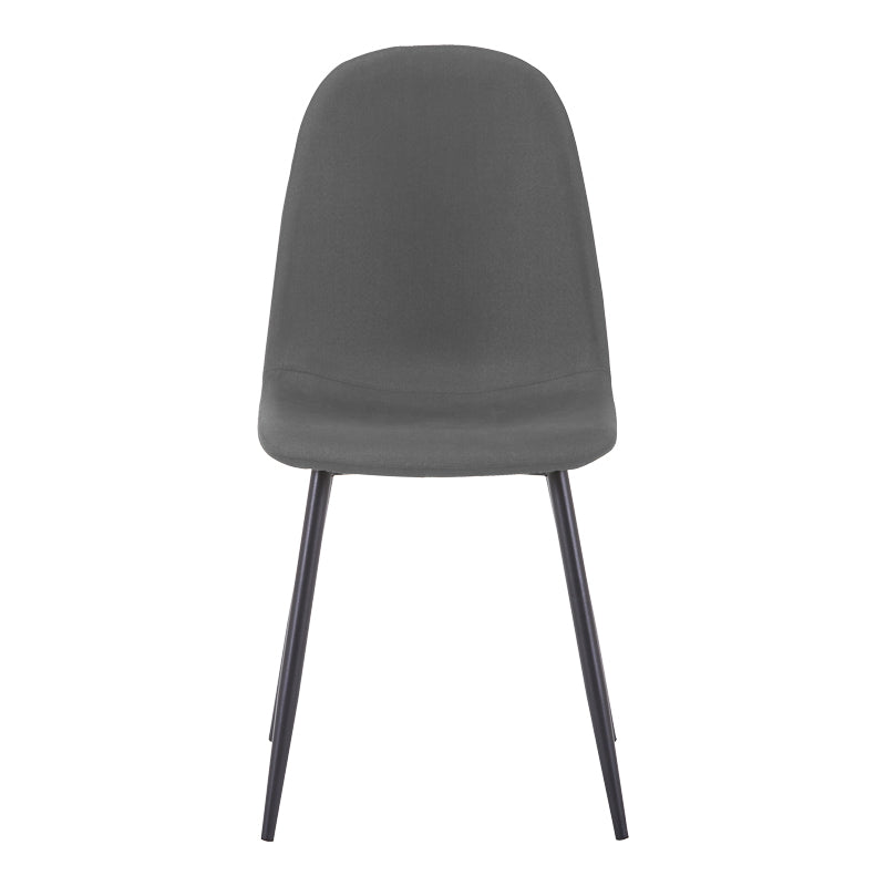 Scaun Bella, Stofa, picioare metalice negre, 44x55x85 cm - Scaun Bella, Stofa, picioare metalice negre, 44x55x85 cm, Negru-Gri, detaliu finisaj, metal, stofă, pentru living sau bucătărie