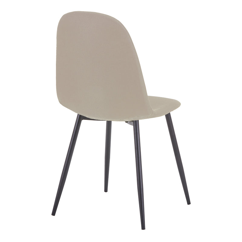 Scaun Bella, Stofa, picioare metalice negre, 44x55x85 cm - Scaun Bella, Stofa, picioare metalice negre, 44x55x85 cm, Negru, vedere frontală, metal, stofă, pentru living sau bucătărie