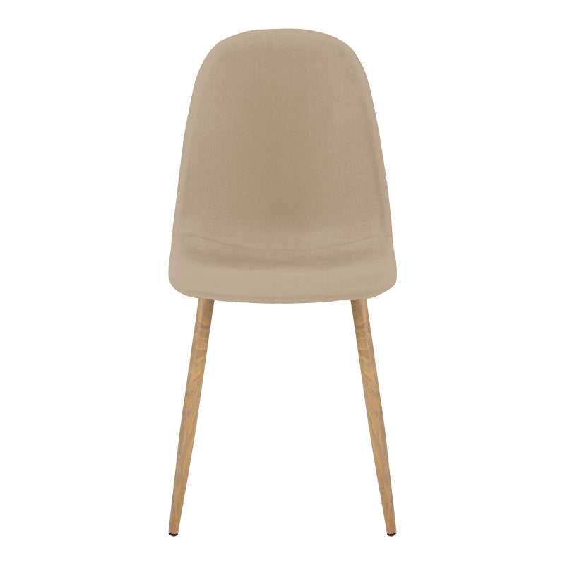 Scaun Bella, Stofa, picioare metalice cu finisaj natural, 44x55x85 cm - Scaun Bella, Stofa, picioare metalice cu finisaj natural, 44x55x85 cm, Bej, detaliu finisaj, metal, stofă, pentru living sau bucătărie