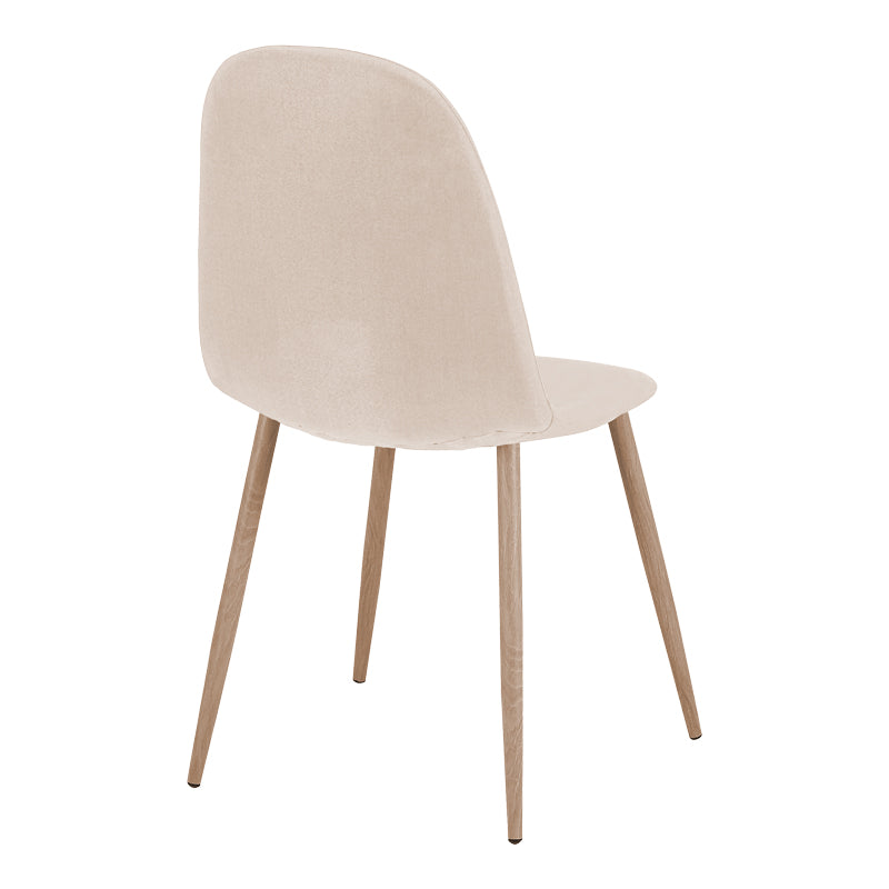 Scaun Bella, Stofa, picioare metalice cu finisaj natural, 44x55x85 cm - Scaun Bella, Stofa, picioare metalice cu finisaj natural, 44x55x85 cm, vedere frontală, metal, stofă, pentru living sau bucătărie