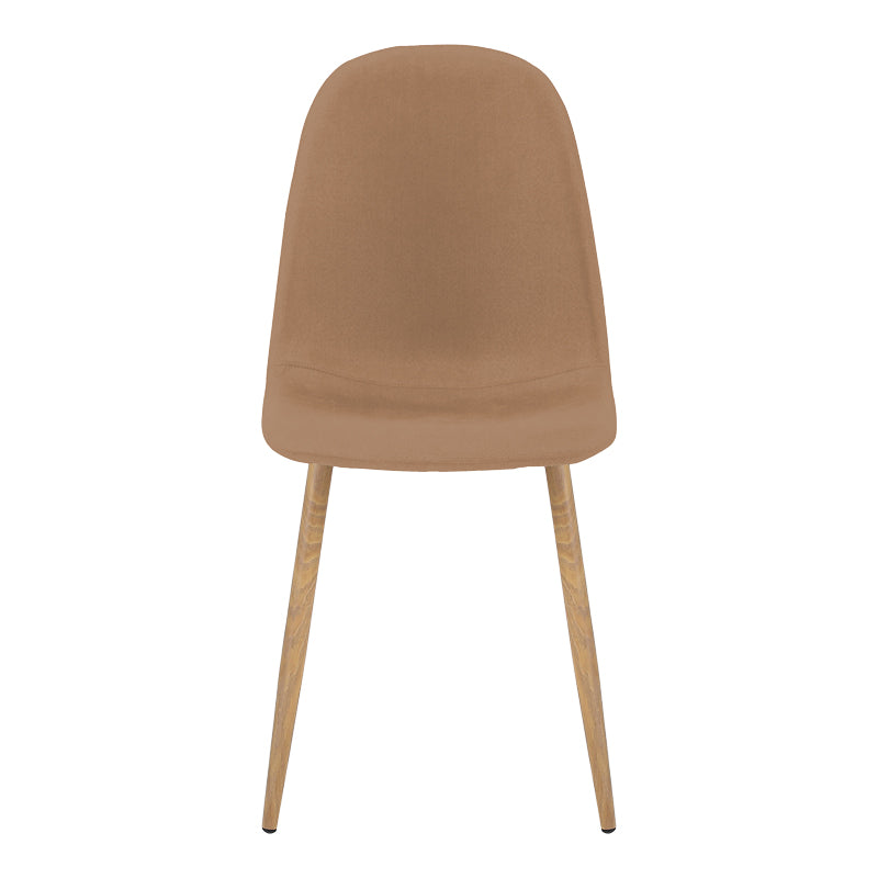 Scaun Bella, Stofa, picioare metalice cu finisaj natural, 44x55x85 cm - Scaun Bella, Stofa, picioare metalice cu finisaj natural, 44x55x85 cm, Maro, detaliu finisaj, metal, stofă, lemn, pentru living sau bucătărie