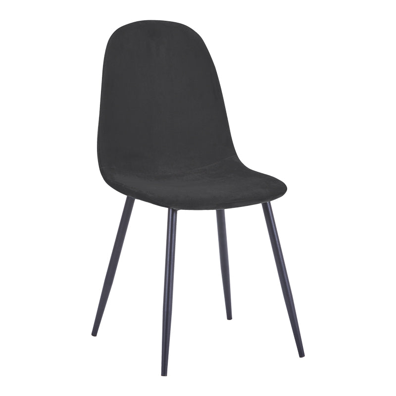 Scaun Bella, Catifea, picioare metalice negre, 44x55x85 cm - Scaun Bella, Catifea, picioare metalice negre, 44x55x85 cm, Negru, imagine principală, metal, stofă, catifea, pentru living sau bucătărie