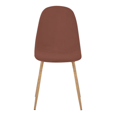 Scaun Bella, Catifea, picioare metalice cu finisaj natural, 44x55x85 cm, Roz, detaliu finisaj, metal, stofă, catifea, pentru living sau bucătărie