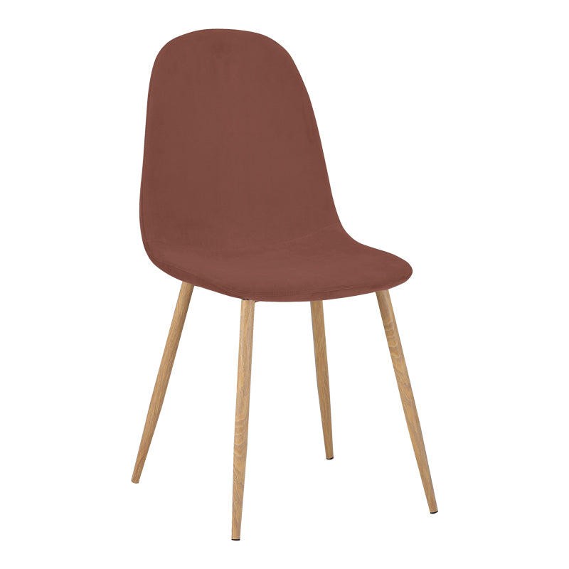 Scaun Bella, Catifea, picioare metalice cu finisaj natural, 44x55x85 cm - Scaun Bella, Catifea, picioare metalice cu finisaj natural, 44x55x85 cm, Roz, imagine principală, metal, stofă, catifea, pentru living sau bucătărie