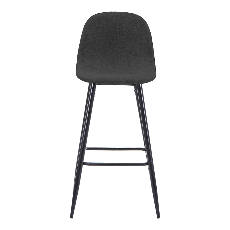 Scaun de bar Bella, Stofa, picioare metalice negre, 42x49x98 cm - Scaun de bar Bella, Stofa, picioare metalice negre, 42x49x98 cm, Negru-Antracit, detaliu finisaj, metal, stofă, pentru locuință