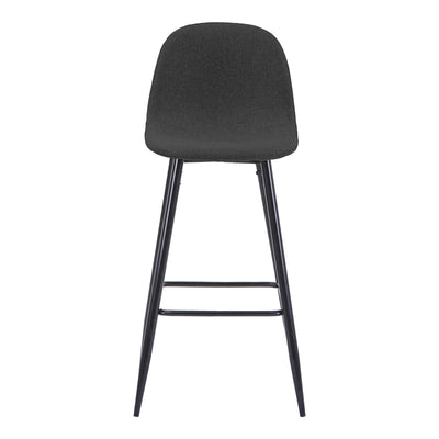 Scaun de bar Bella, Stofa, picioare metalice negre, 42x49x98 cm, Negru-Antracit, detaliu finisaj, metal, stofă, pentru locuință