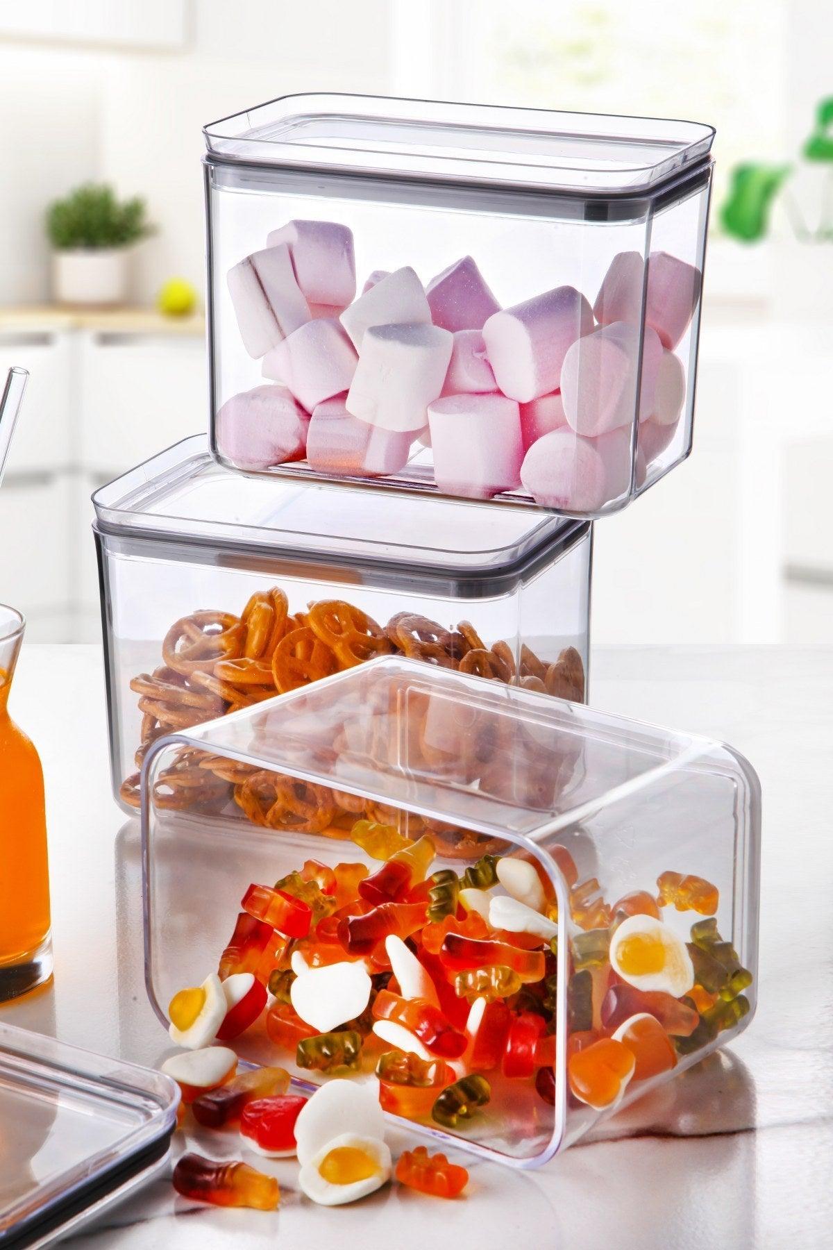 Set cutie de depozitare, Transparent, 10.5x12x16.5 cm